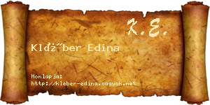 Kléber Edina névjegykártya